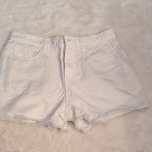 7 For All Mankind White Jean Monroe Cutoff Shorts